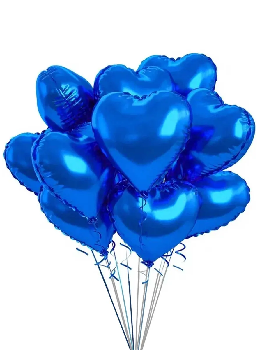 Фольга18Сердца10штСиний