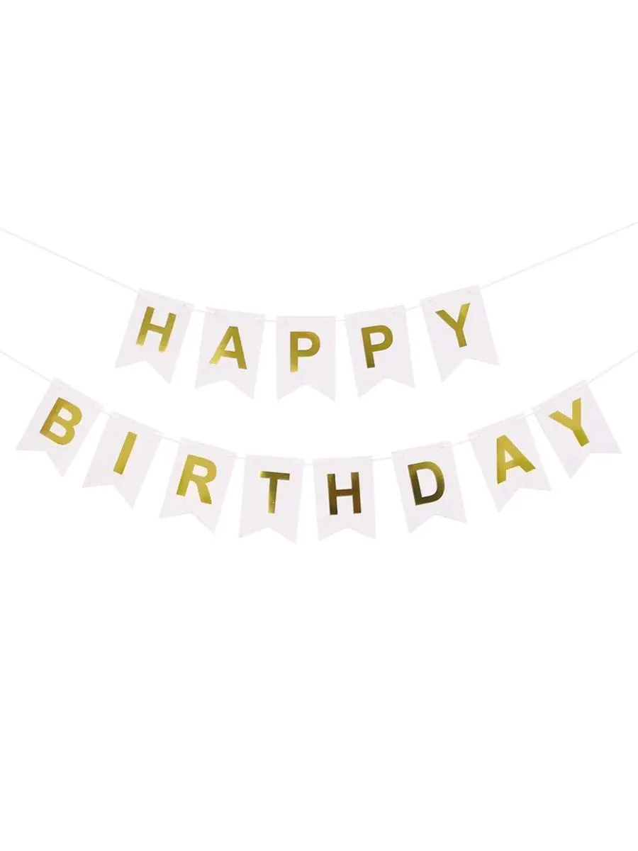 ГирляндкаФлажкиHappyБелая