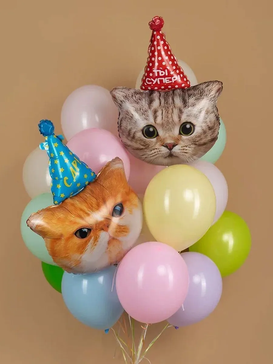 ФольгаФигураМордаКотКрасный
